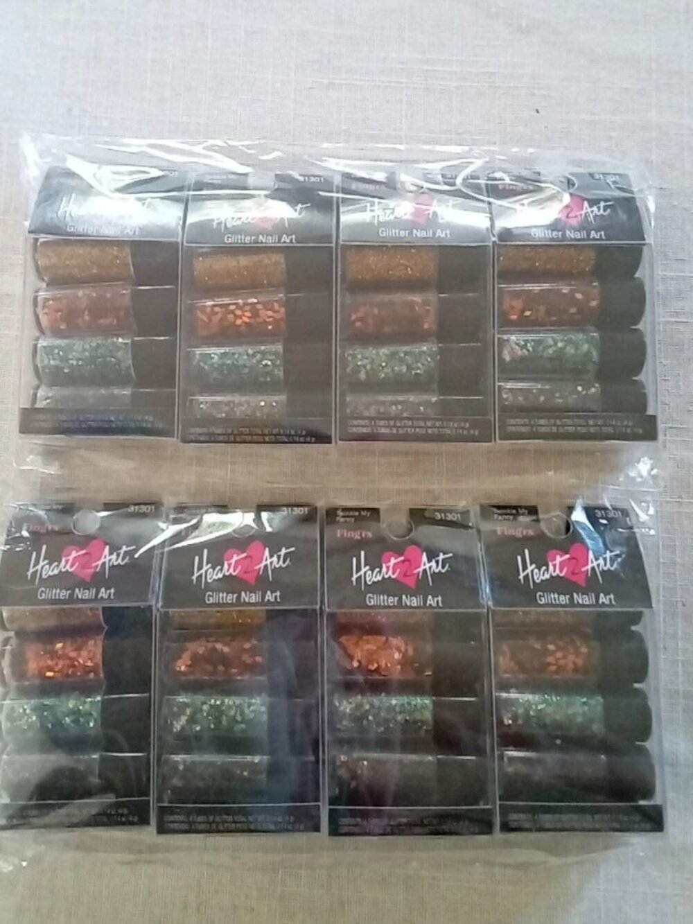 8 PACKS Fing'rs Heart 2 Art Glitter Nail Art 31303 "Twinkle My Fancy "NEW SEALED